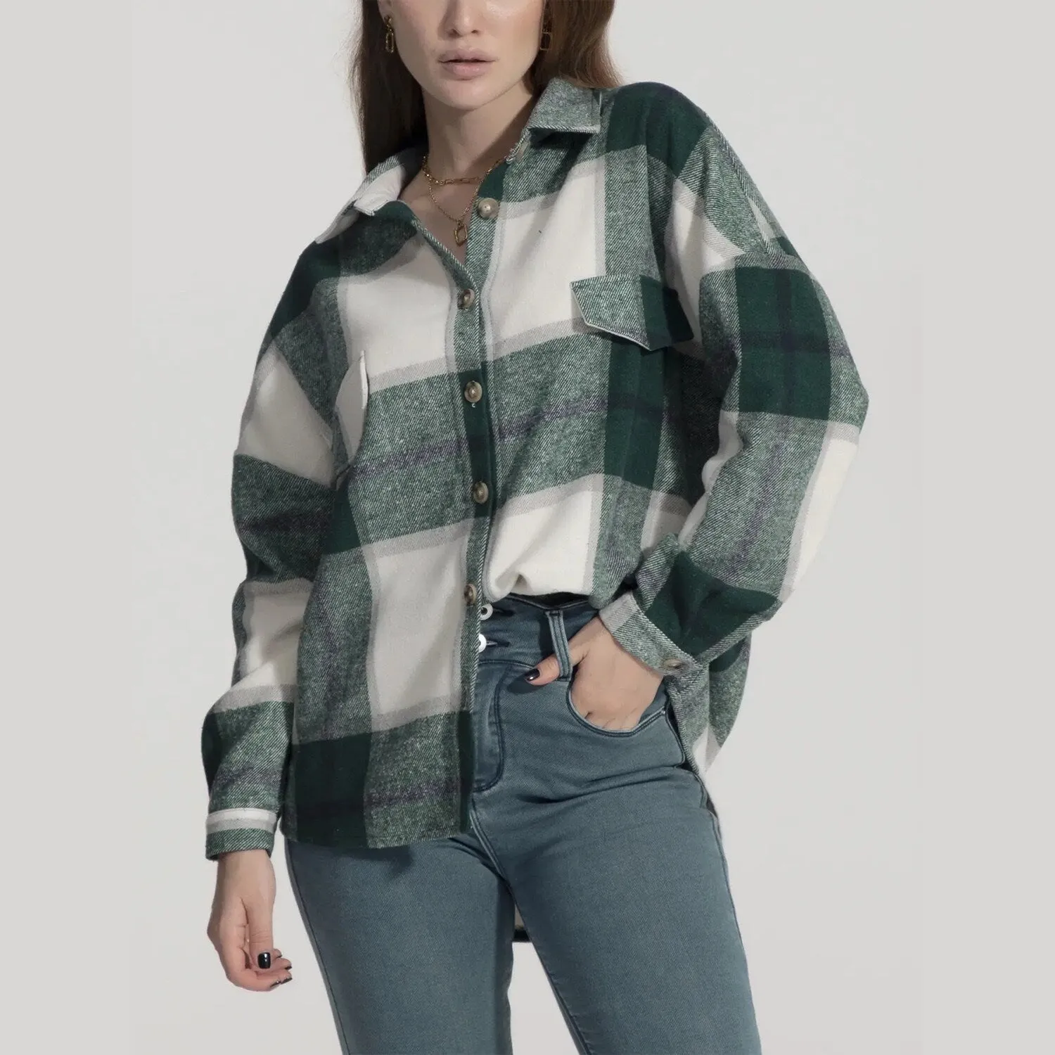 Green Tartan Button Shirt sold by Zulily