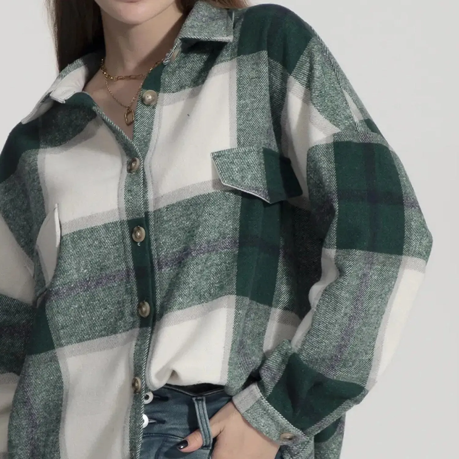 Green Tartan Button Shirt sold by Zulily product image thumbnail 4