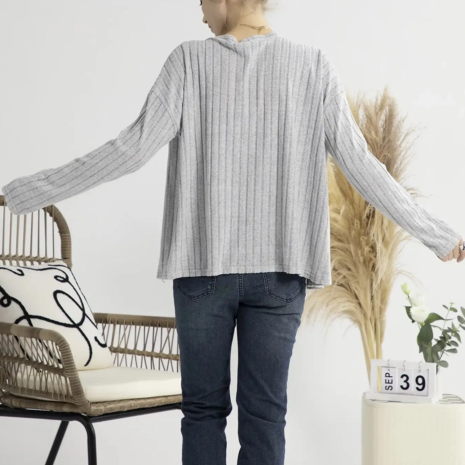 Grey Button Cardigan sold by Zulily product image thumbnail 2