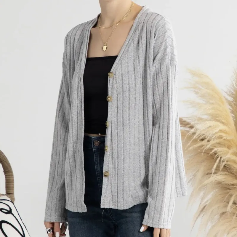 Grey Button Cardigan sold by Zulily