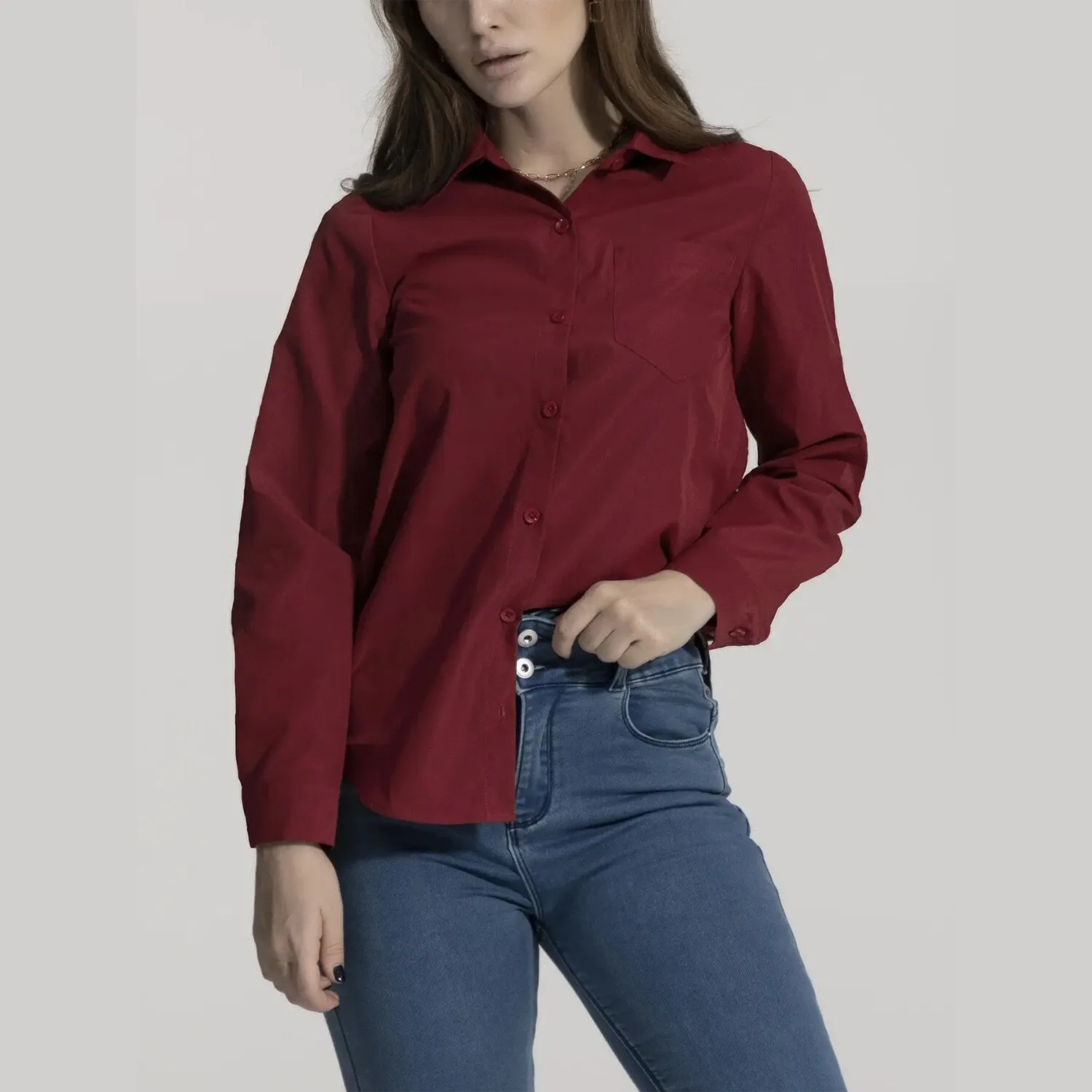 Red Button Shirt sold by Zulily