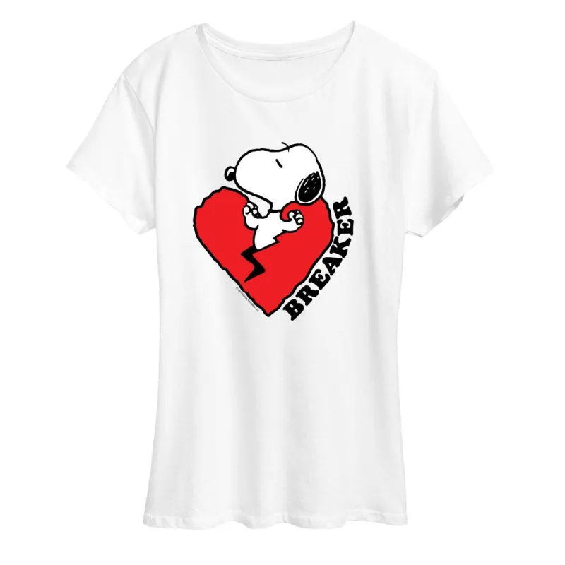 Women's Peanuts Heart Breaker Short Sleeve Tee sold by Zulily