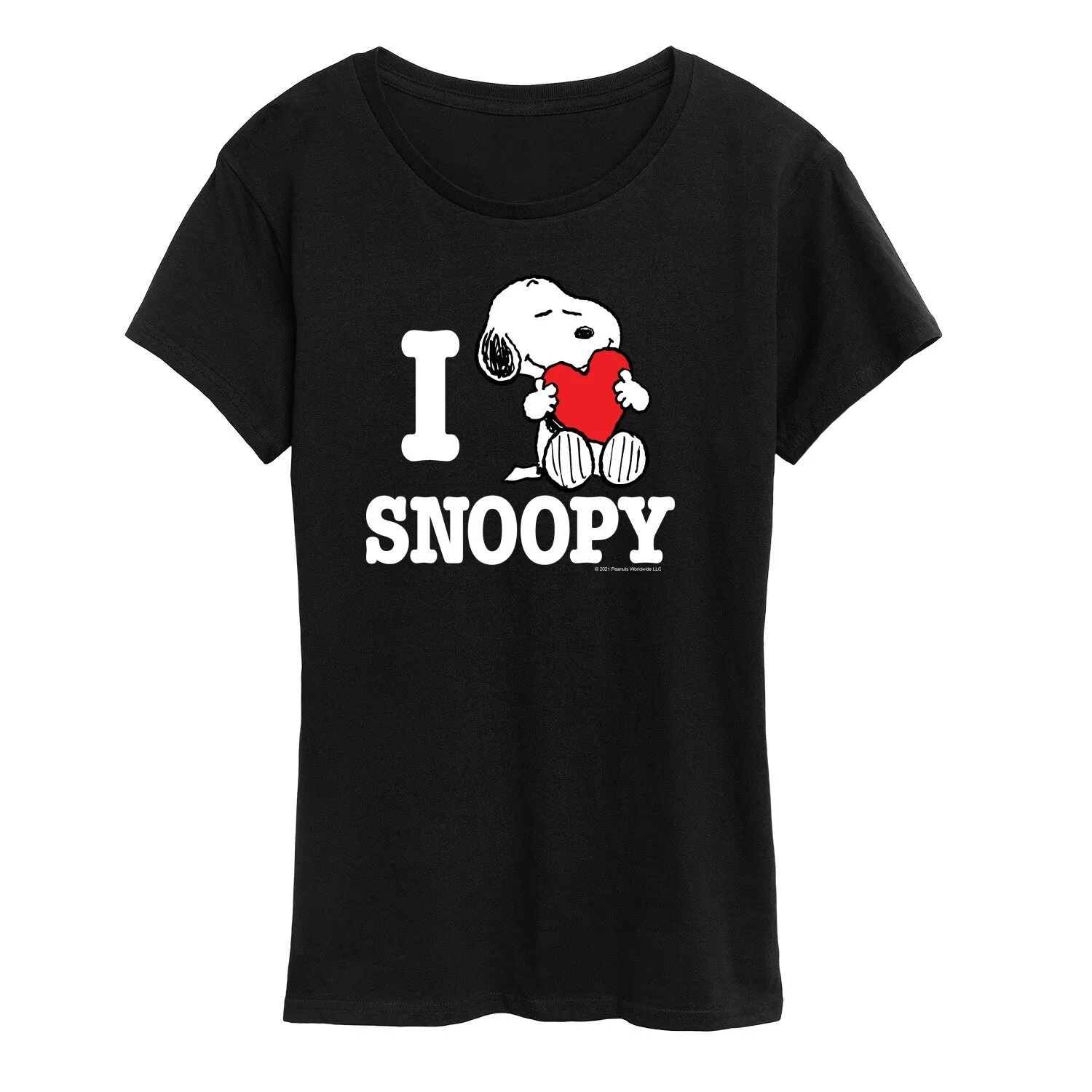 Women's Peanuts I Love Snoopy Short Sleeve Tee sold by Zulily
