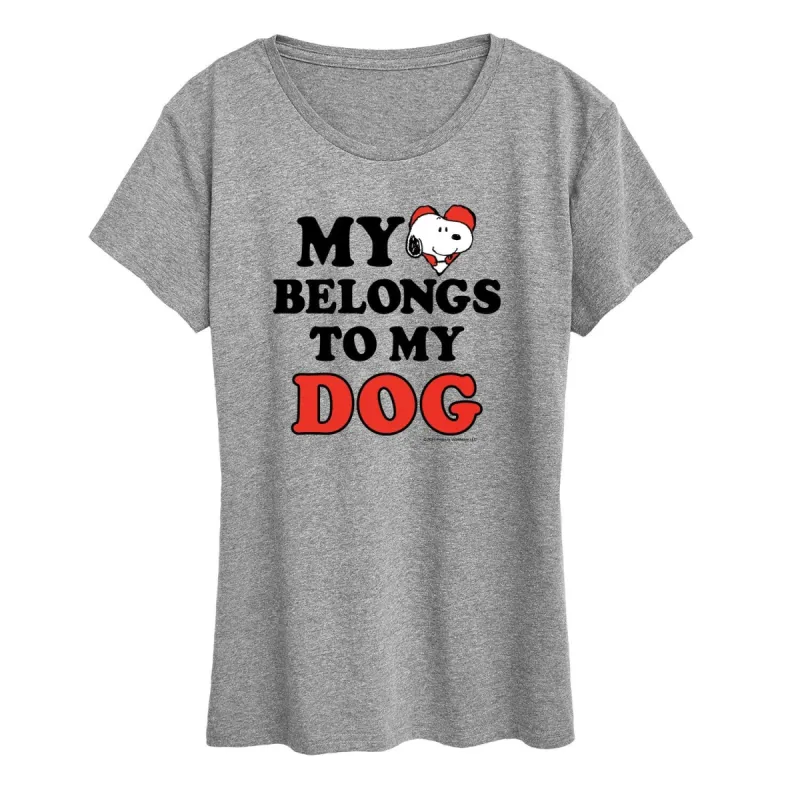 Women's Peanuts Heart Belongs Dog Short Sleeve Tee sold by Zulily