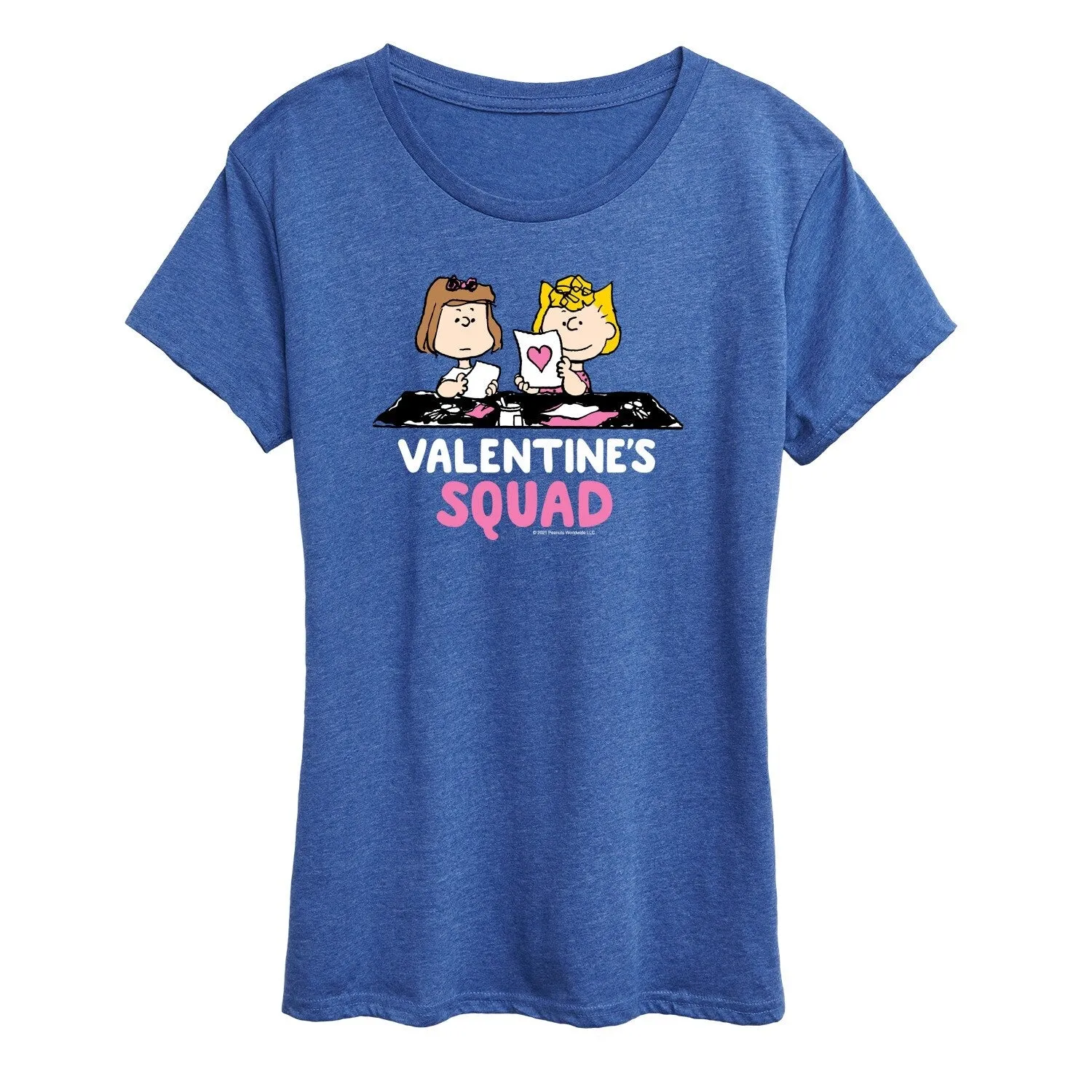 Women's Peanuts Valentine's Squad Short Sleeve Tee sold by Zulily