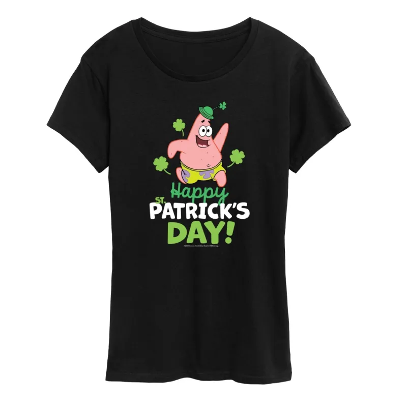 Women's SpongeBob SquarePants Happy St Patrick's Day Short Sleeve Tee sold by Zulily