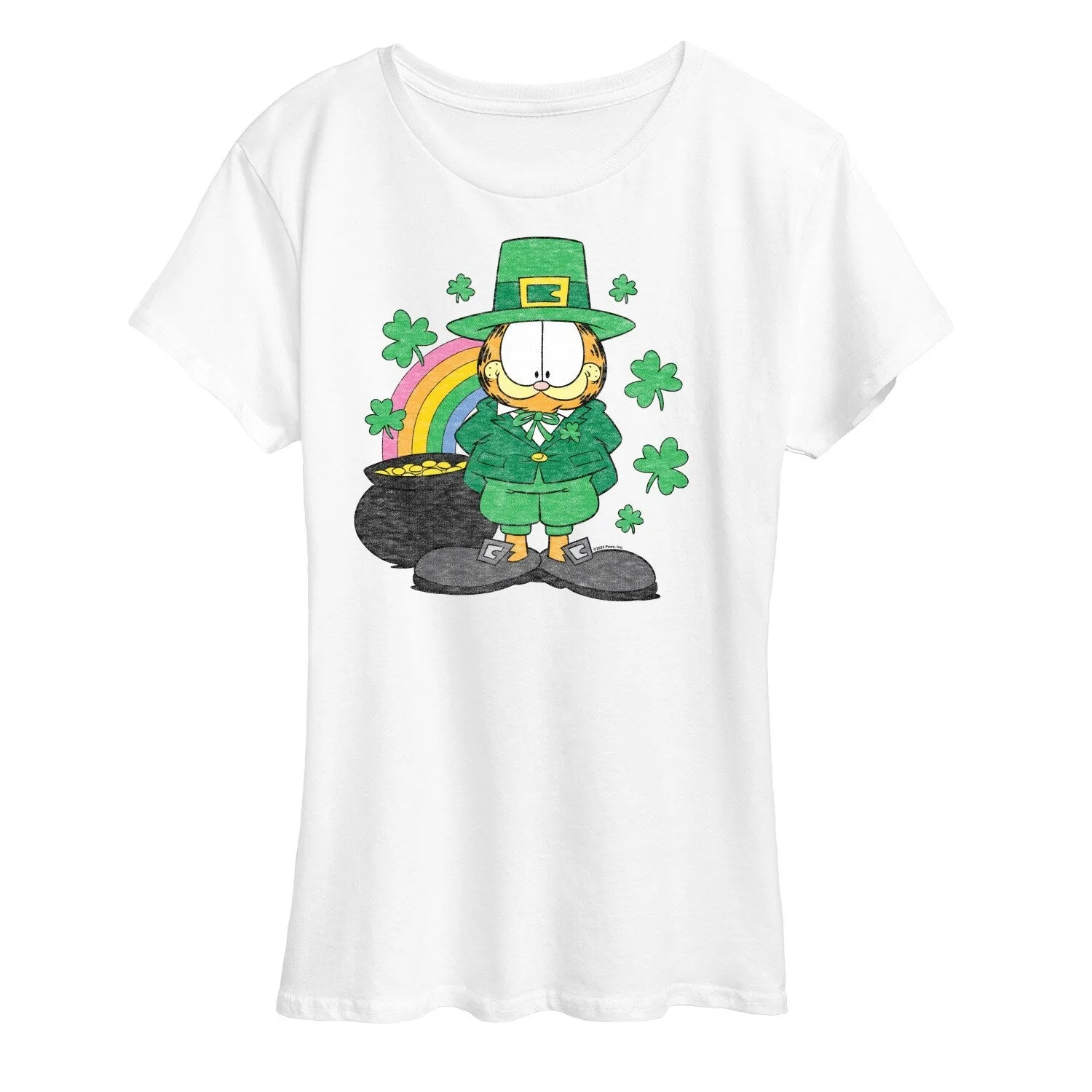 Women's Garfield Rainbow Shamrocks Short Sleeve Tee sold by Zulily