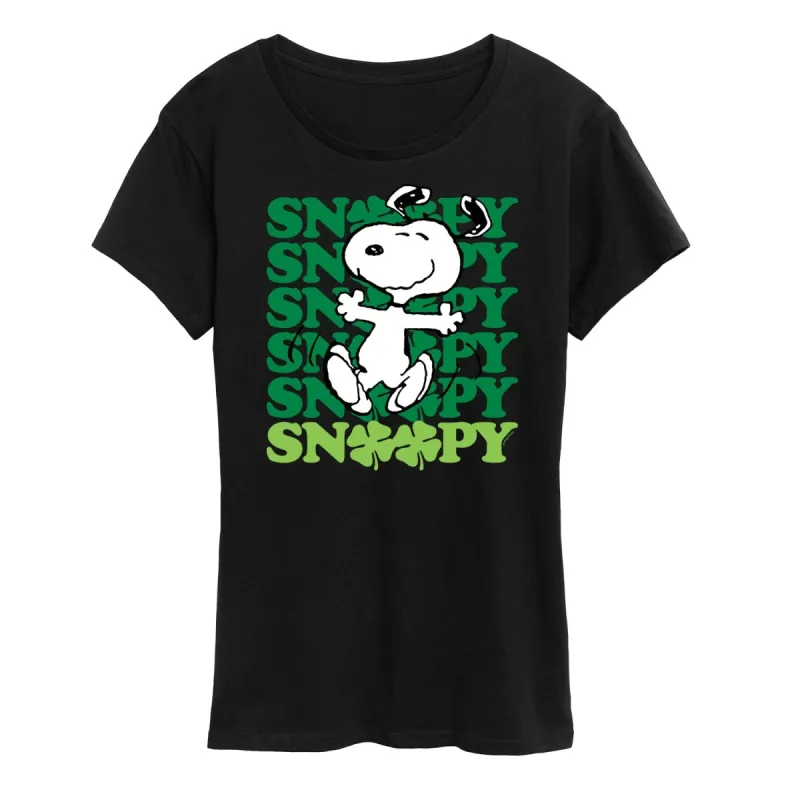 Women's Peanuts Snoopy Clover Dance Short Sleeve Tee sold by Zulily