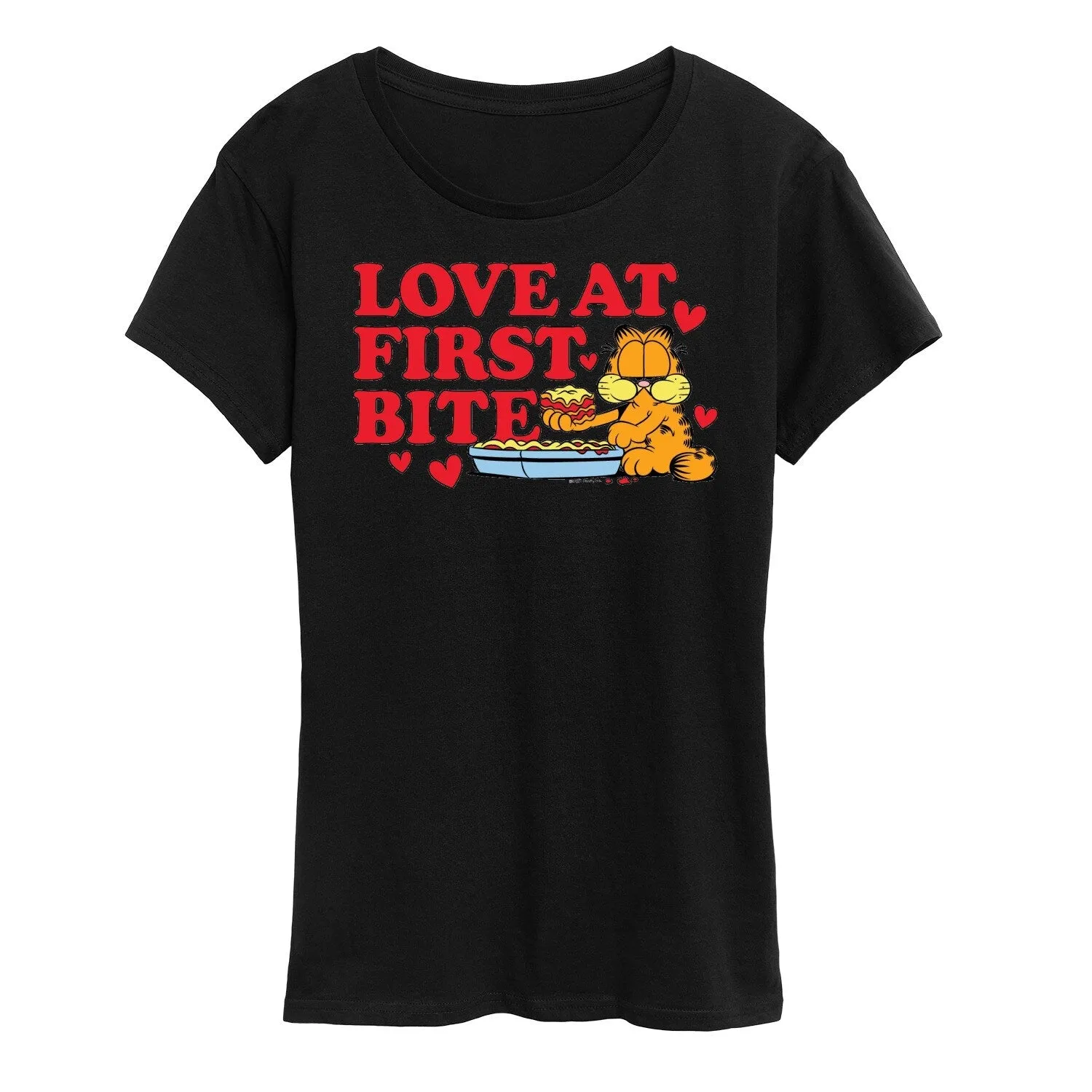 Women's Garfield Love At First Bite Short Sleeve Tee sold by Zulily