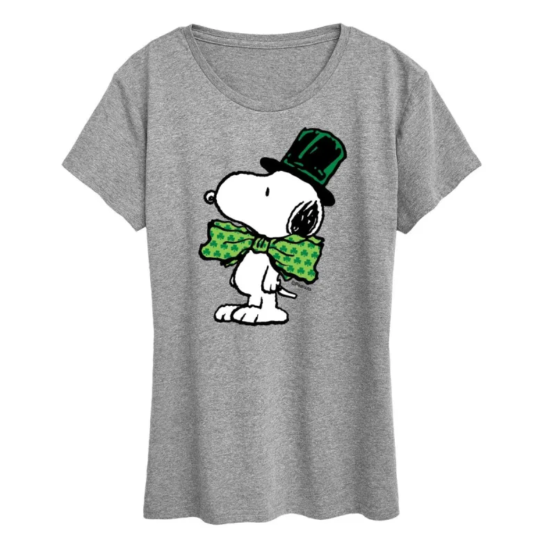Women's Peanuts St Paddys Bowtie Short Sleeve Tee sold by Zulily