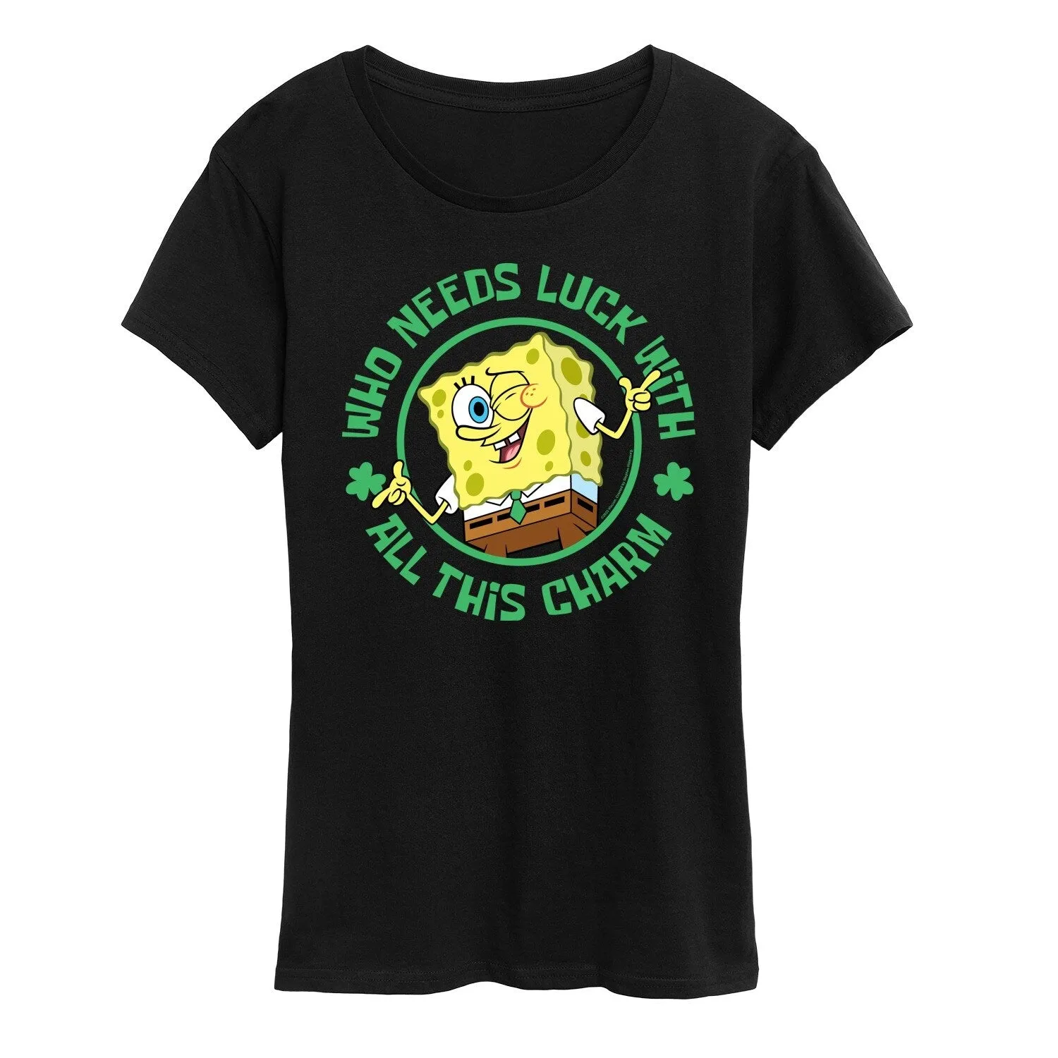 Women's SpongeBob SquarePants Who Needs Luck Short Sleeve Tee sold by Zulily