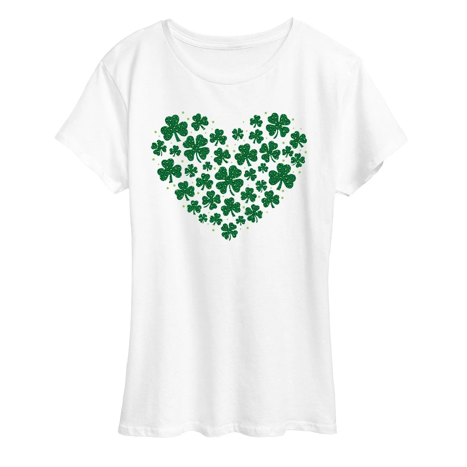 Women's Leopard Print Shamrock Heart Short Sleeve Tee sold by Zulily