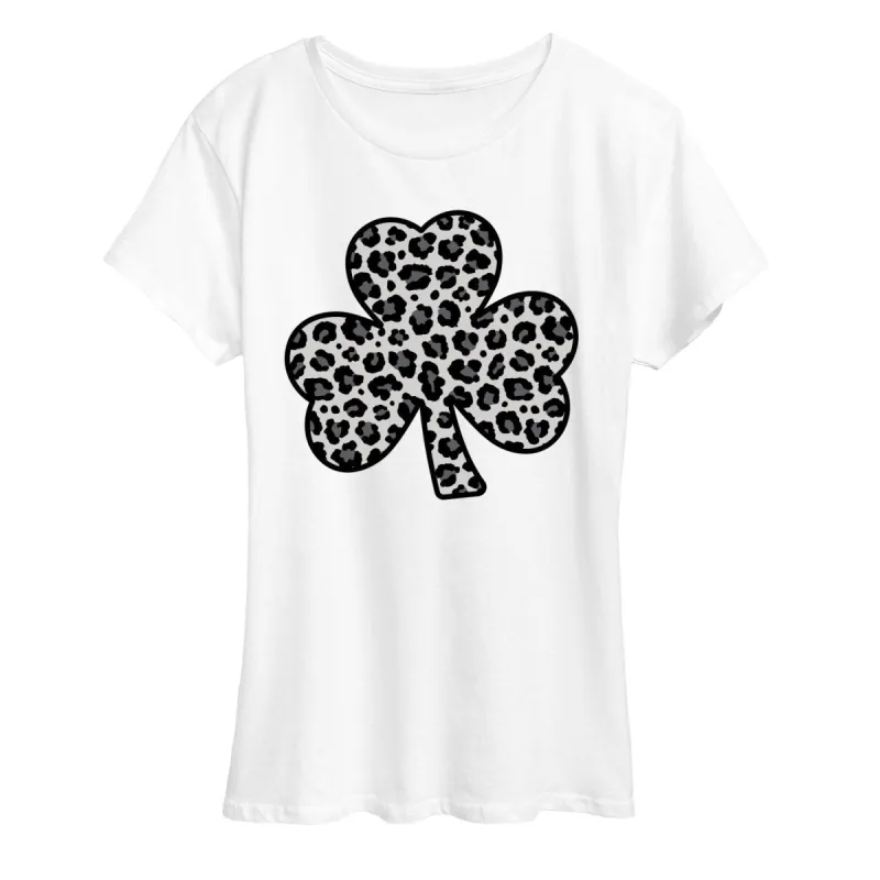 Women's Snow Leopard Clover Short Sleeve Tee sold by Zulily