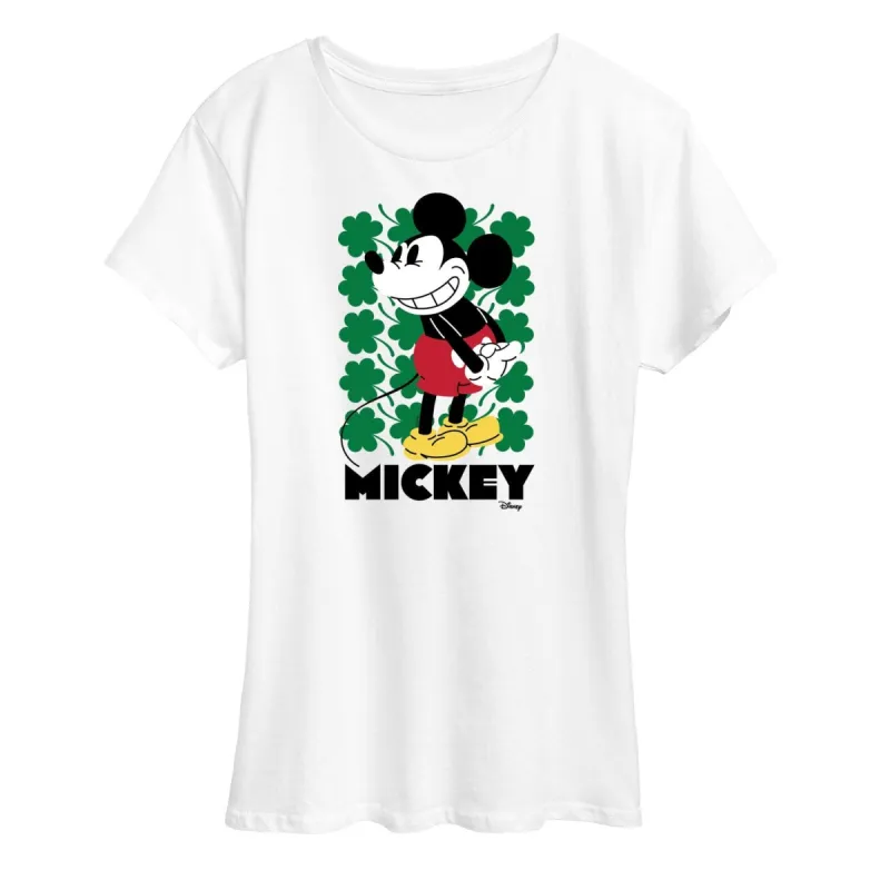 Women's Disney Mickey Clover Grid Short Sleeve Tee sold by Zulily