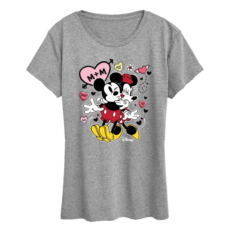 Women's Disney Mickey Minnie Heart Short Sleeve Tee sold by Zulily