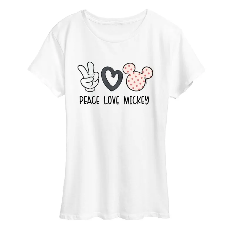 Women's Disney Peace Love Mickey Short Sleeve Tee sold by Zulily