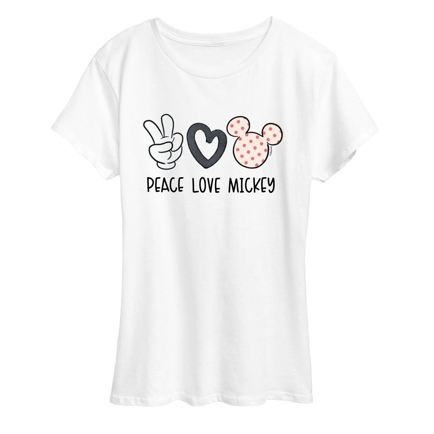 Women's Disney Peace Love Mickey Short Sleeve Tee sold by Zulily