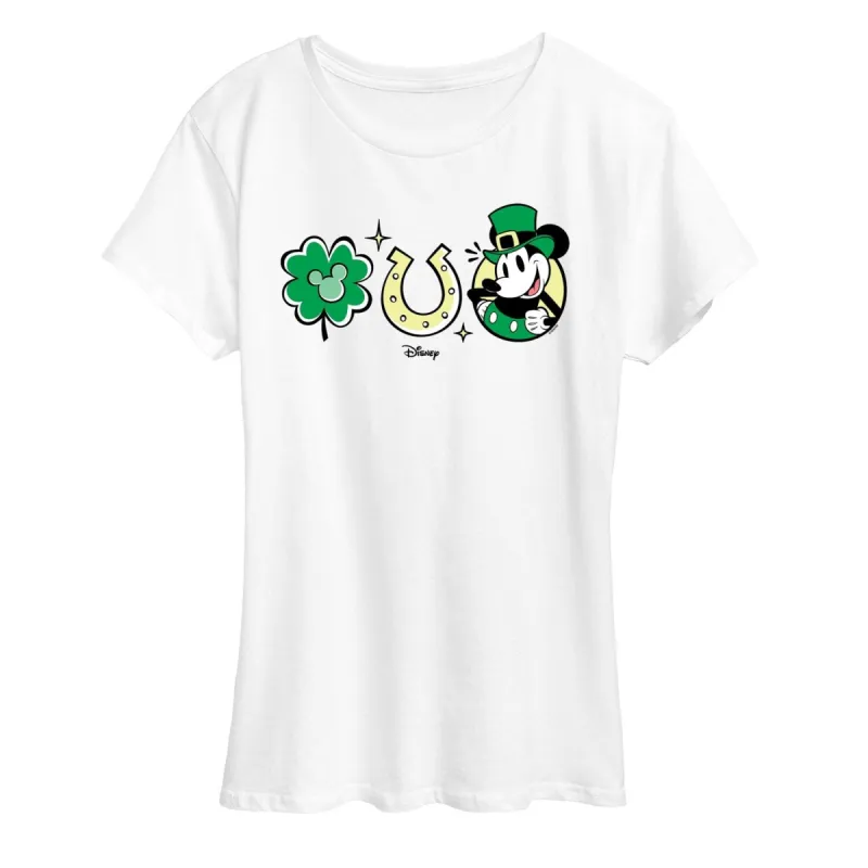 Women's Disney Mickey St Patrick's Icons Short Sleeve Tee made by Zulily