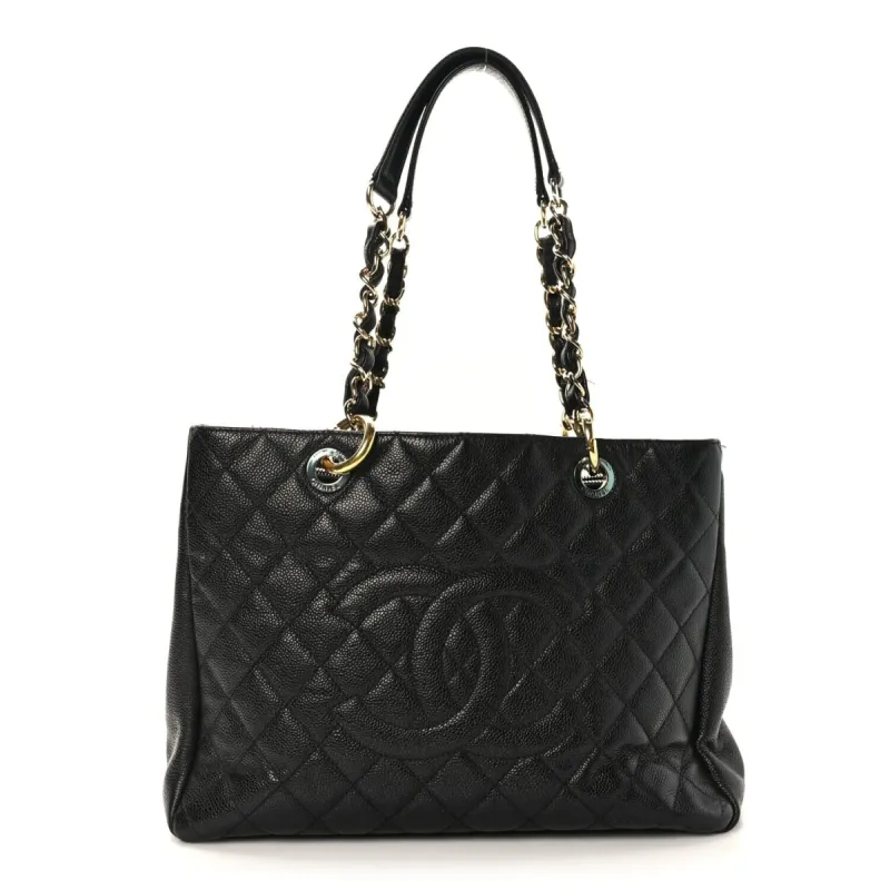 Chanel Caviar Quilted Grand Shopping Tote GST Black (Pre-Owned) sold by Zulily