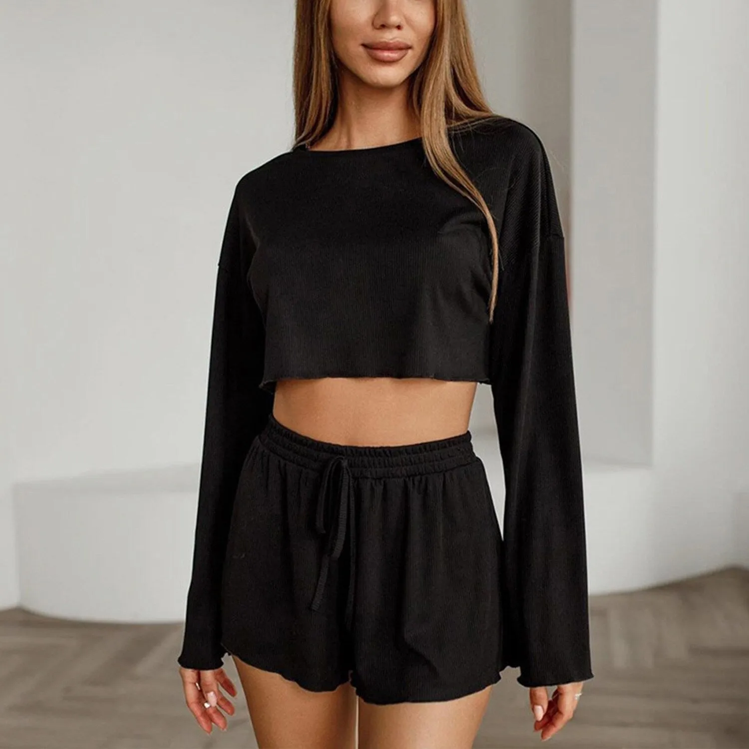 Black Loungewear Set sold by Zulily product image thumbnail 2