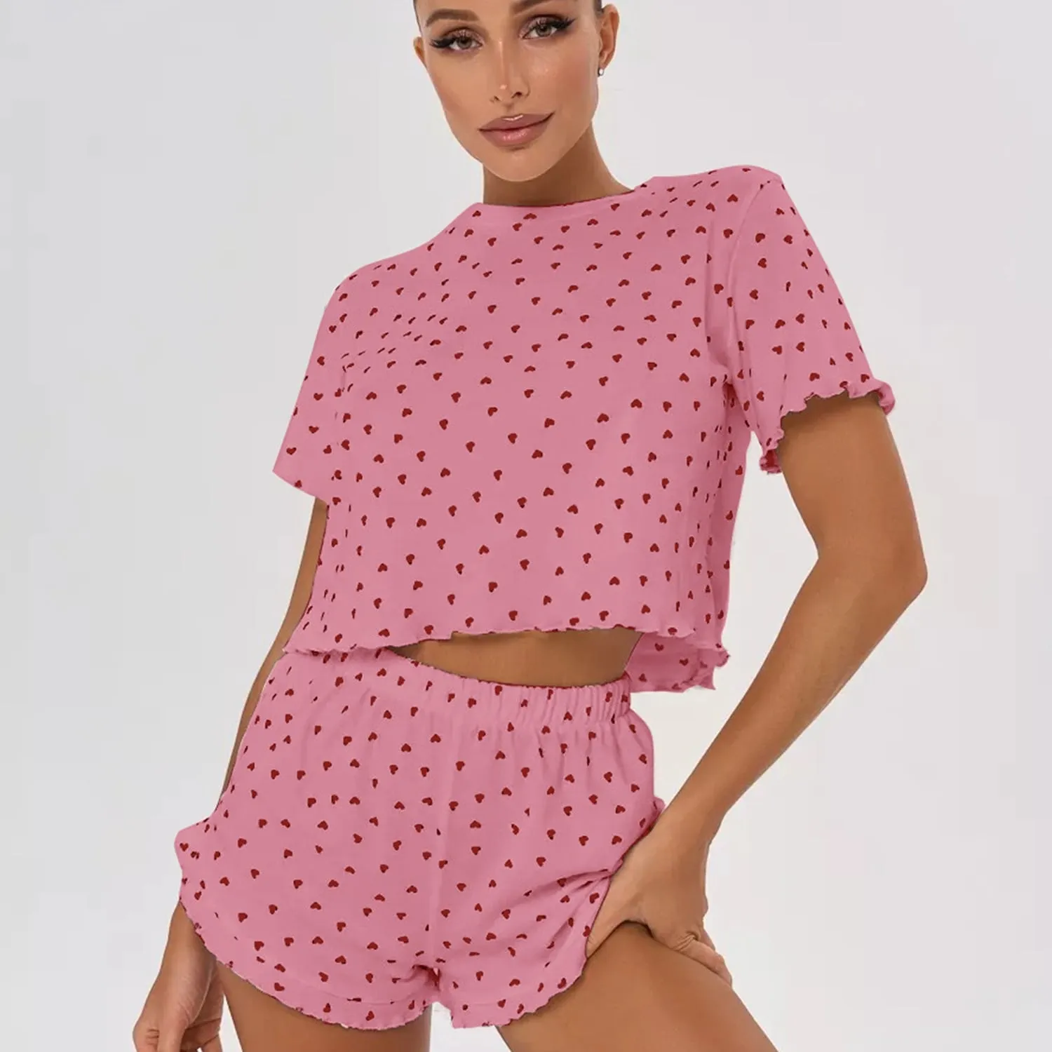 Pink & Red Heart Loungewear Set sold by Zulily
