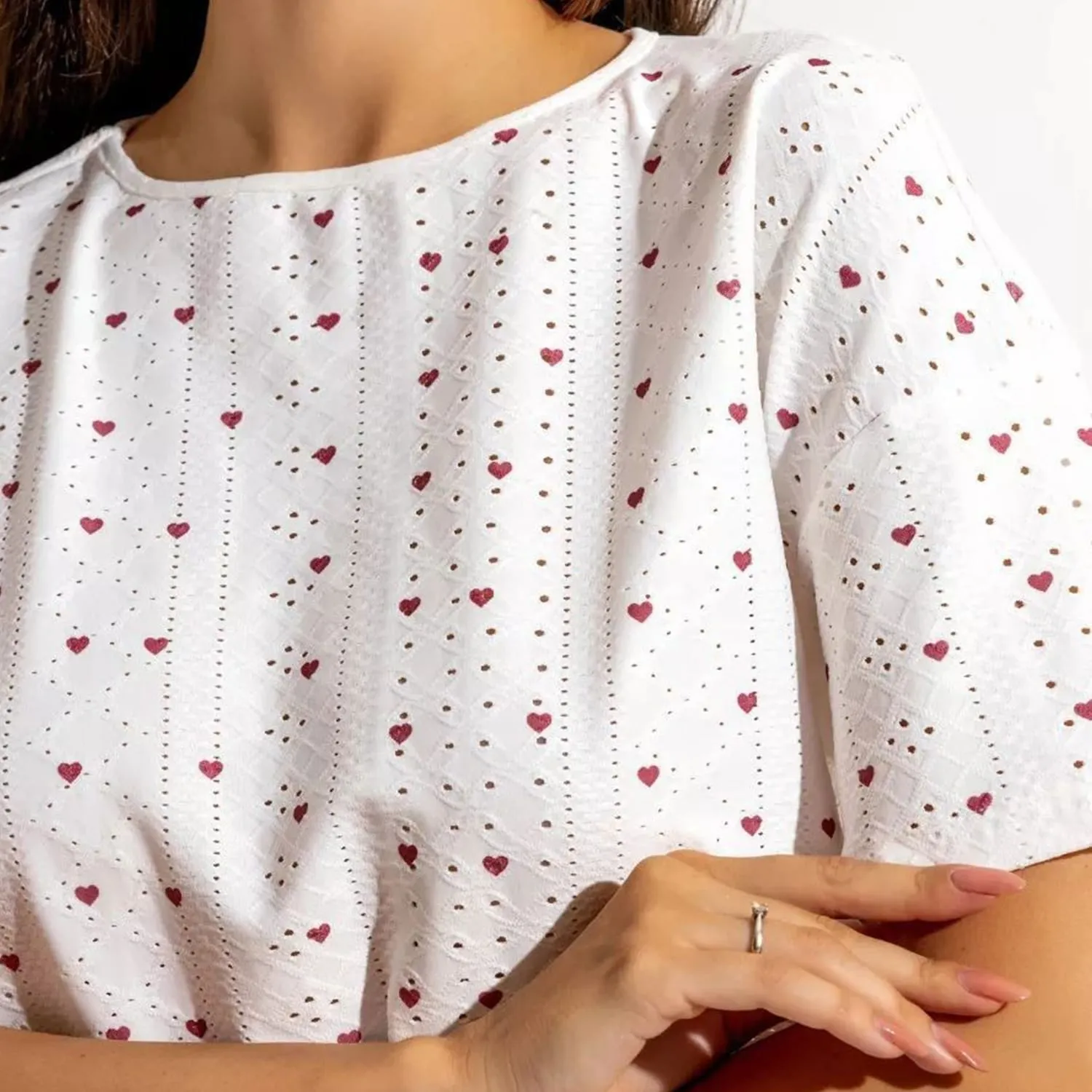 White Heart Loungewear Set sold by Zulily product image thumbnail 4