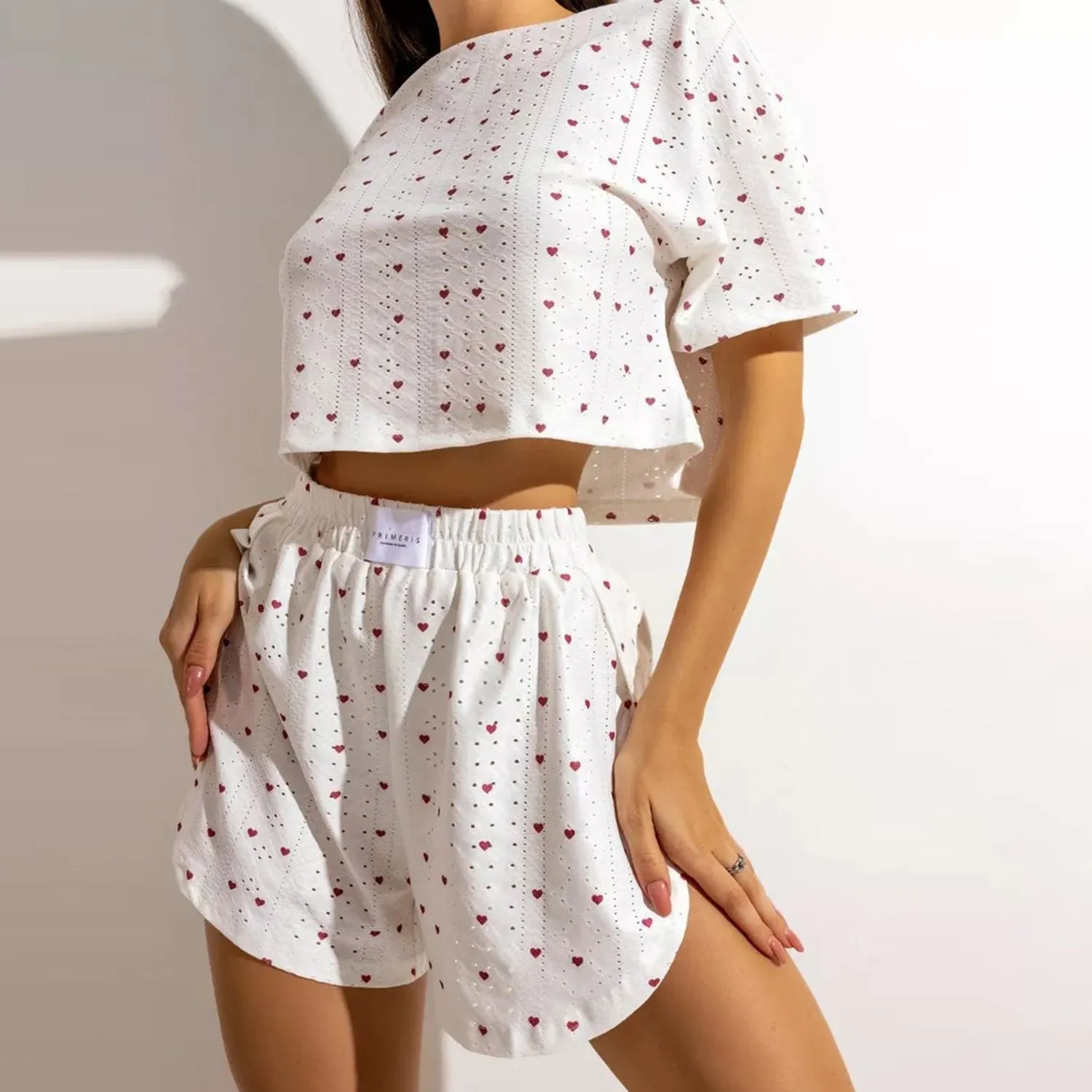 White Heart Loungewear Set sold by Zulily