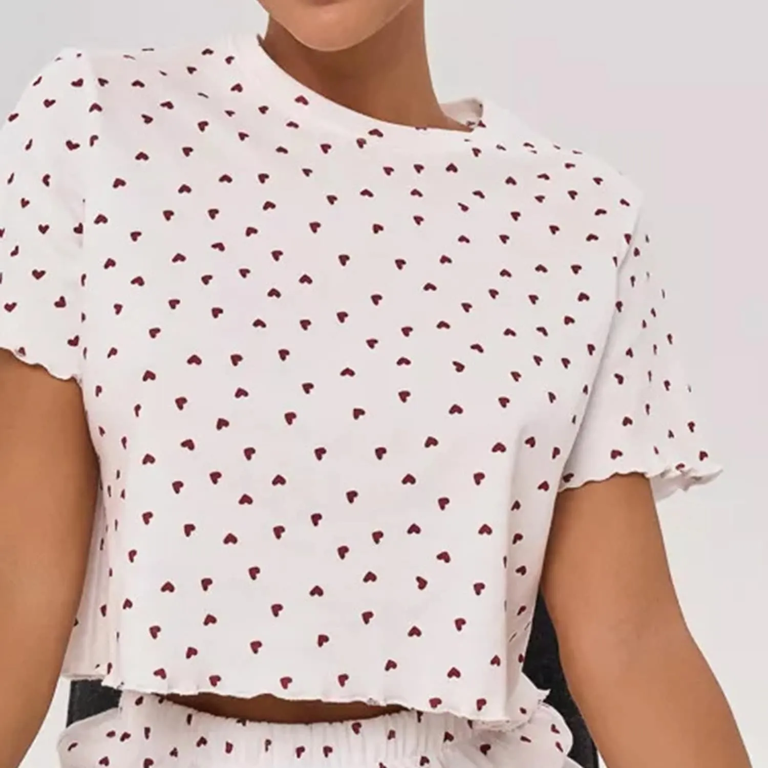 White & Red Heart Loungewear Set sold by Zulily product image thumbnail 2