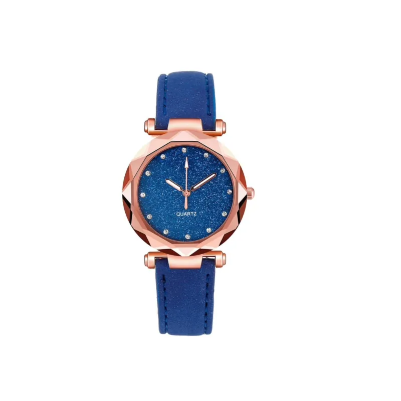 Blue Goldtone Glitter Crystal-dial Watch sold by Zulily