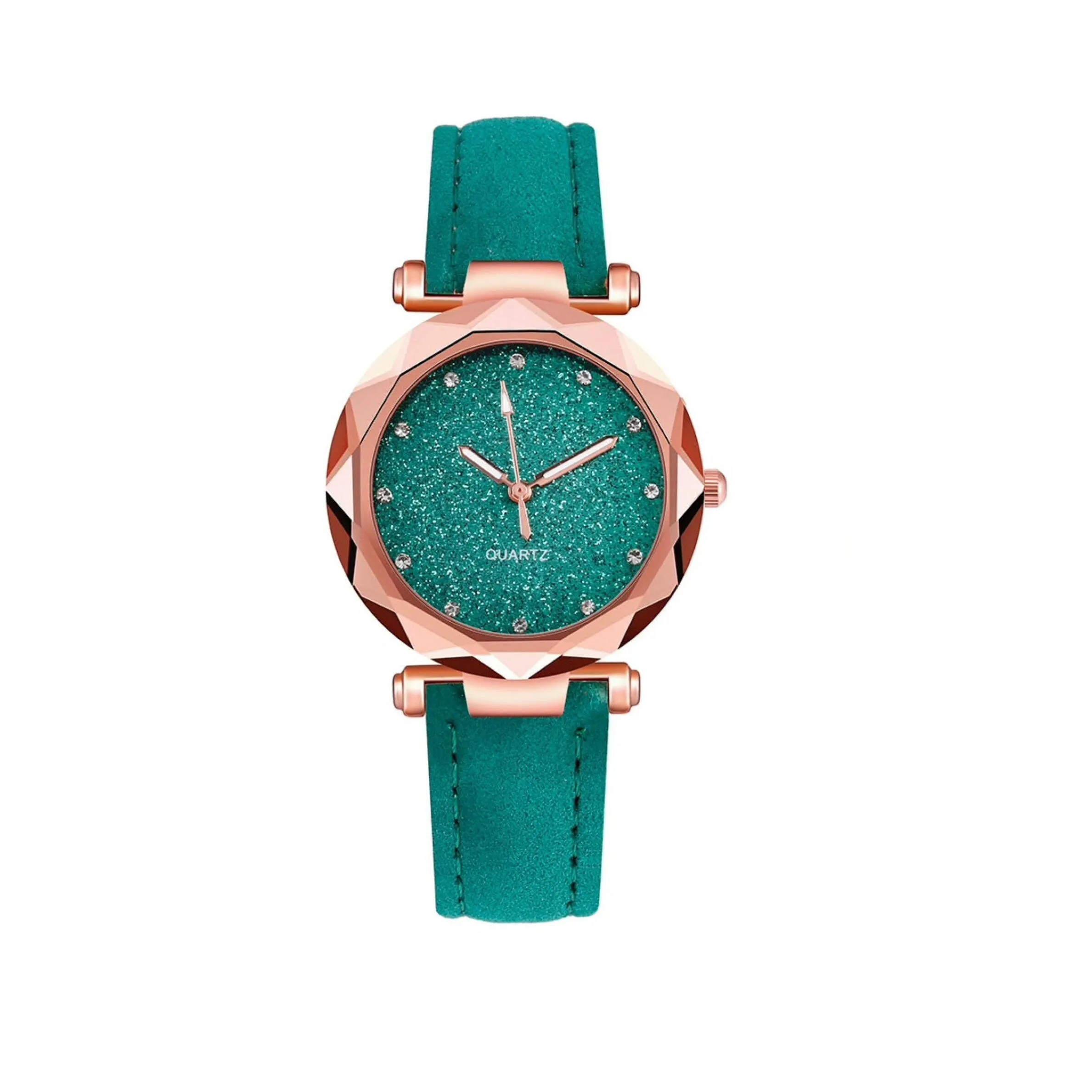 Green Goldtone Glitter Crystal-dial Watch sold by Zulily