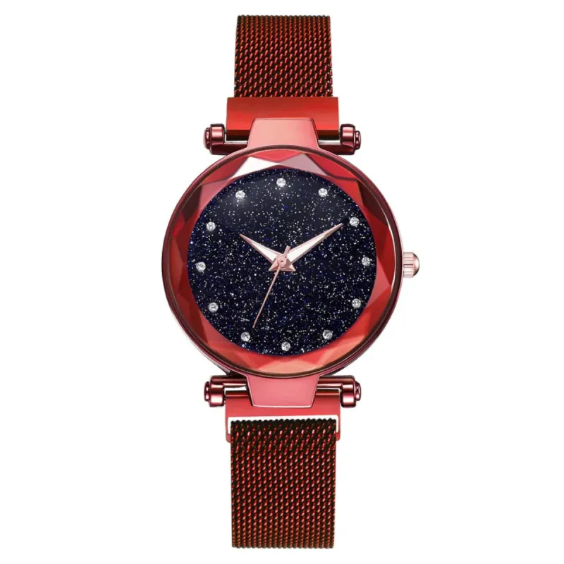 Red Bezelled-edge Sparkle Watch sold by Zulily