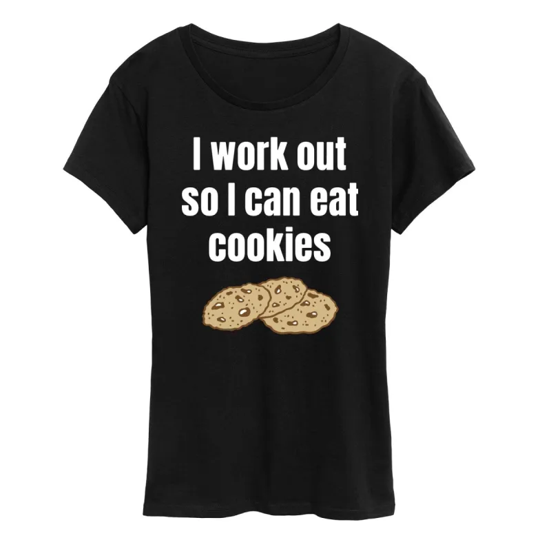 Women's Work Out Eat Cookies Short Sleeve Tee sold by Zulily