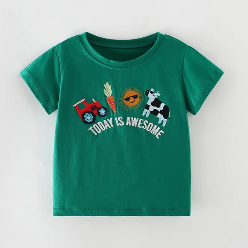 Green "Today Is Awesome" Round Neck Short-Sleeve T-Shirt sold by Zulily