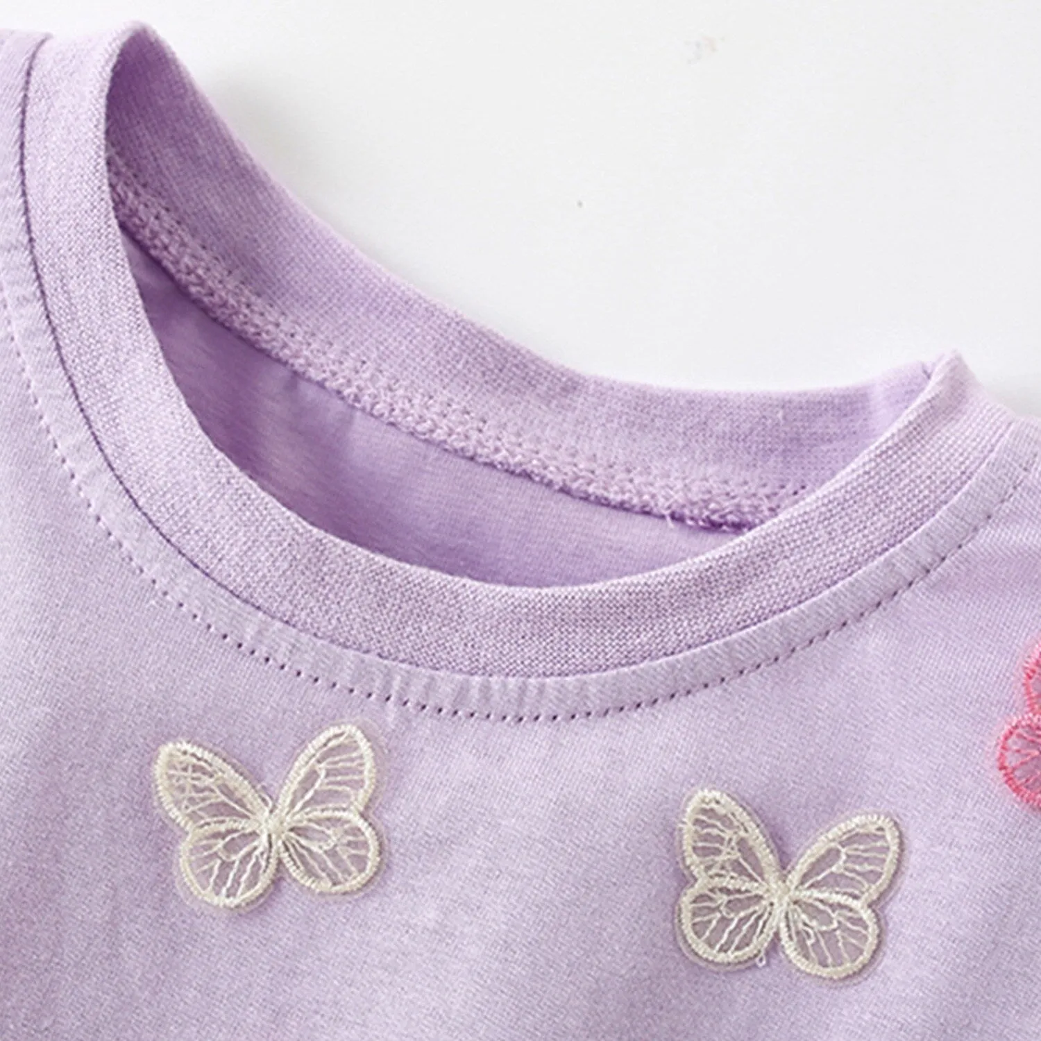 Lavender Butterfly Round Neck Short-Sleeve T-Shirt sold by Zulily product image thumbnail 2