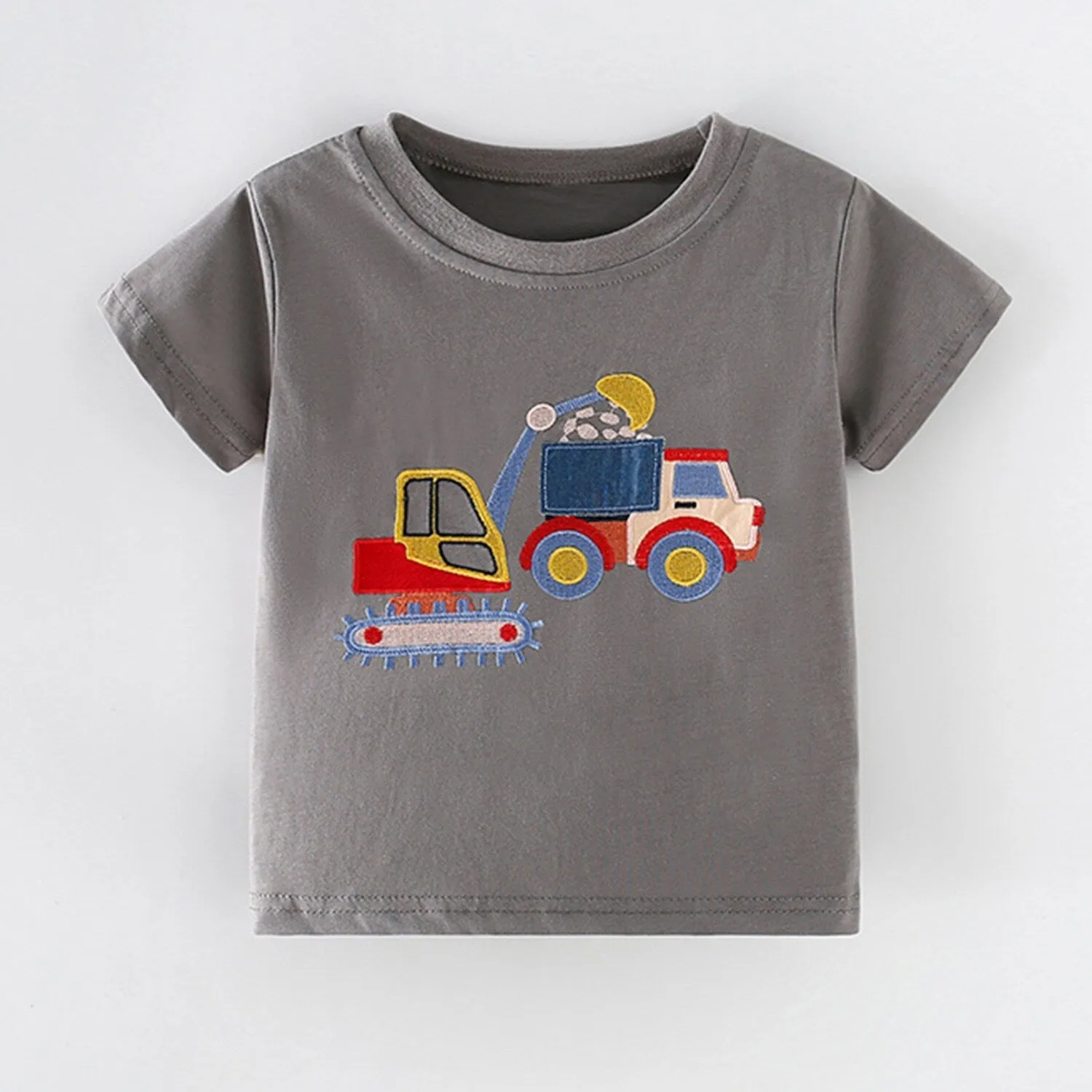 Grey Excavator Round Neck Short-Sleeve T-Shirt sold by Zulily