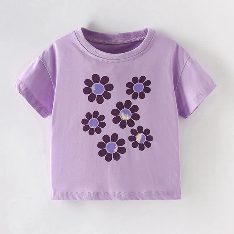 Purple Floral Round Neck Short-Sleeve T-Shirt sold by Zulily