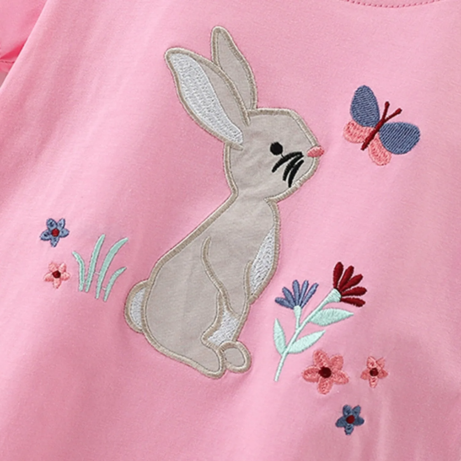 Pink Bunny Butterfly Round Neck Short-Sleeve T-Shirt sold by Zulily product image thumbnail 3