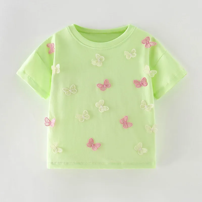 Light Green Butterfly Round Neck Short-Sleeve T-Shirt sold by Zulily