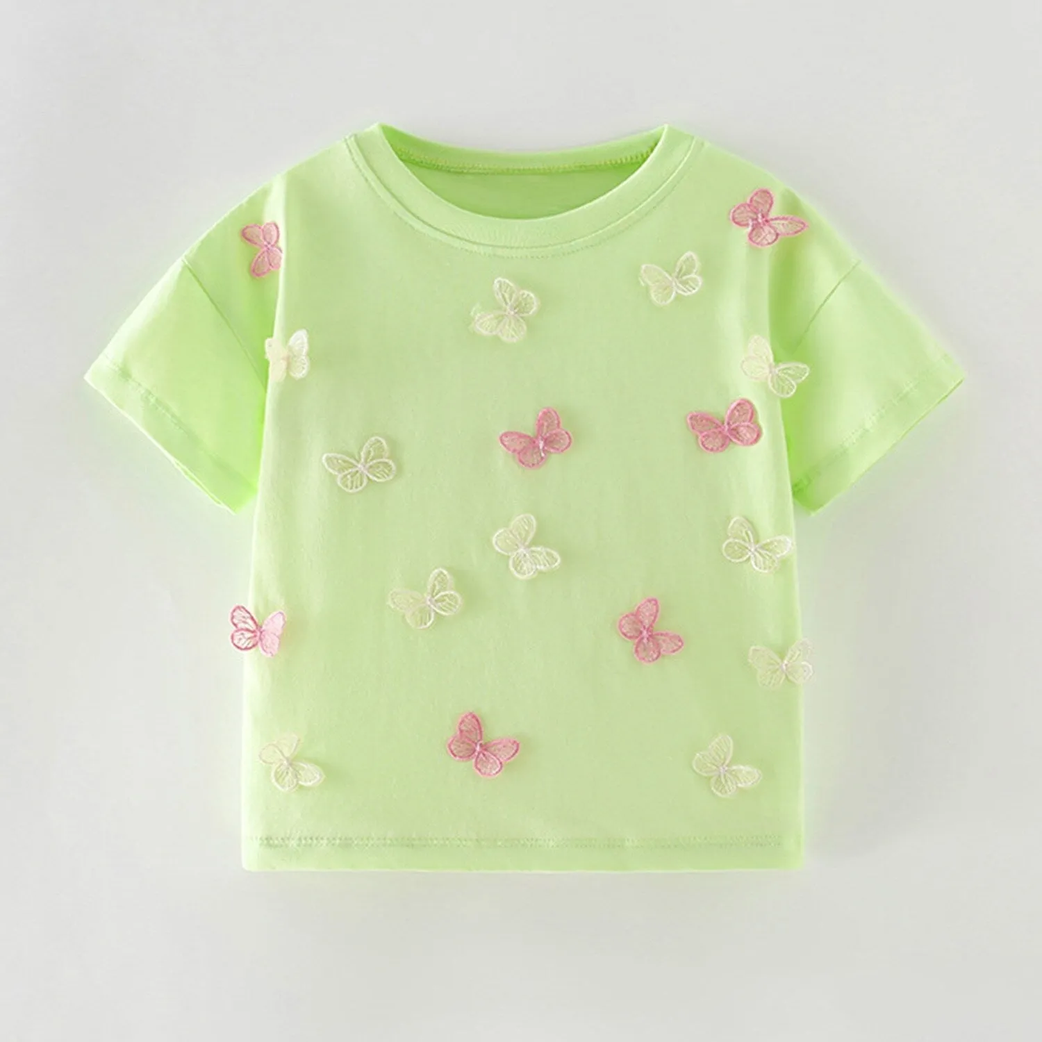 Light Green Butterfly Round Neck Short-Sleeve T-Shirt sold by Zulily