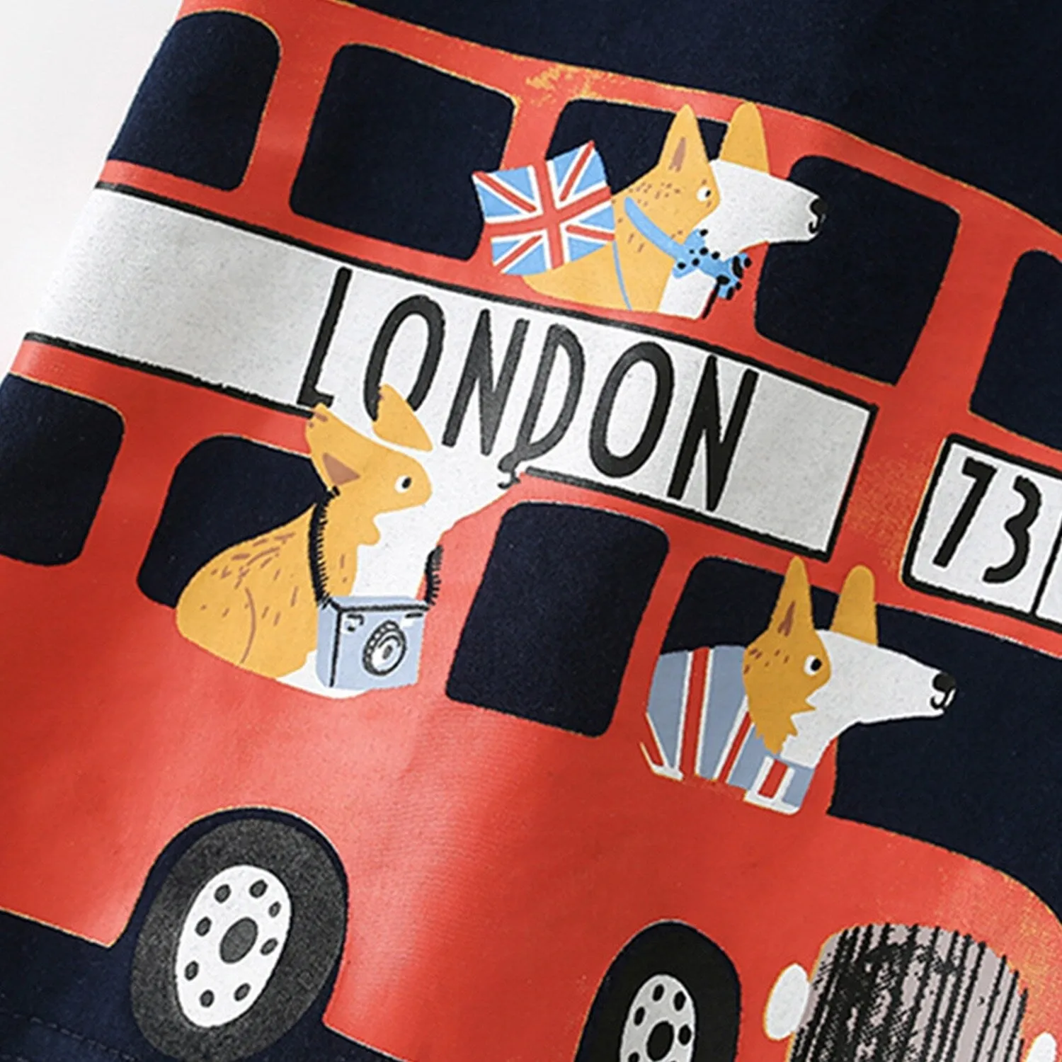 Dark Navy Double Decker Bus Round Neck Short-Sleeve T-Shirt sold by Zulily product image thumbnail 3