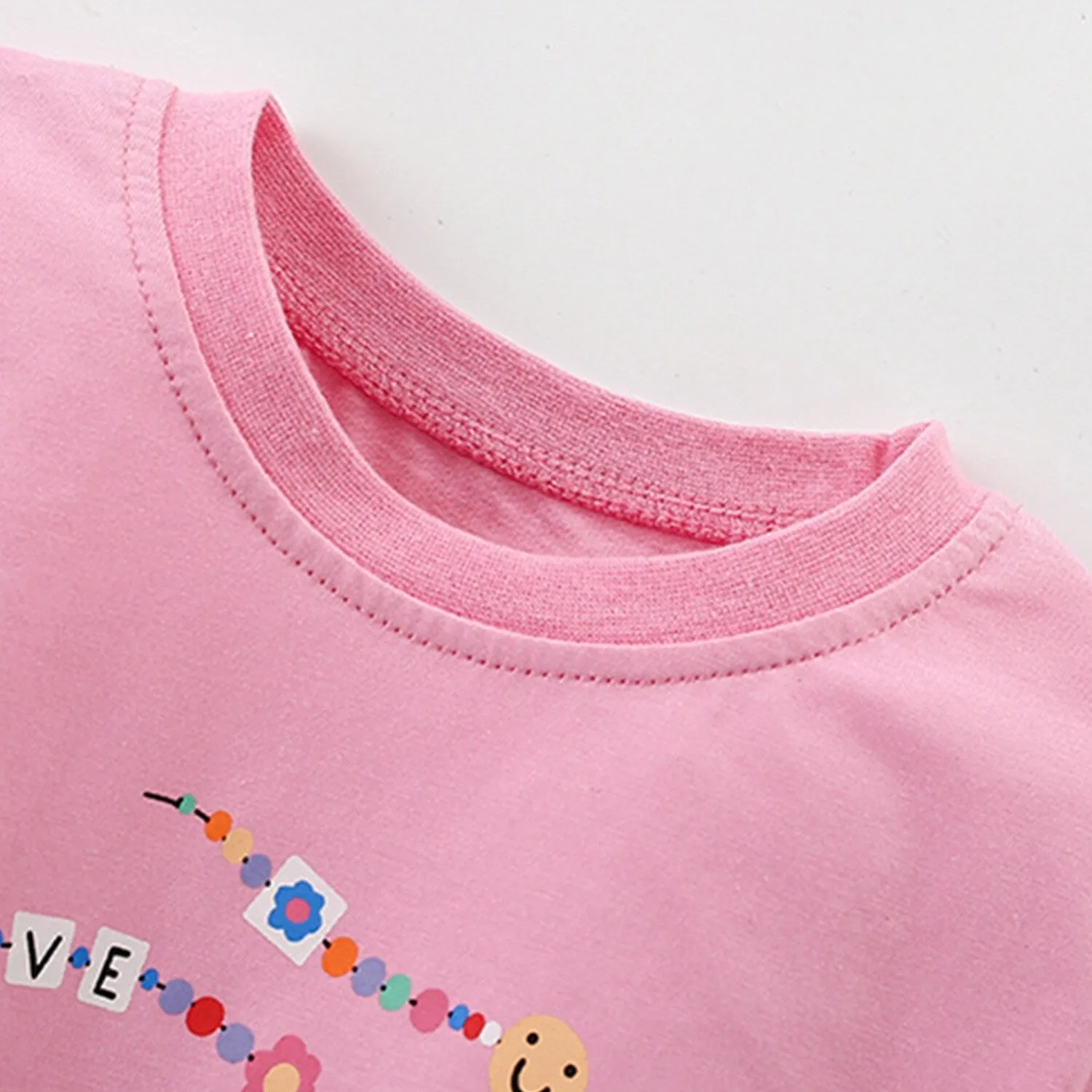 Pink Floral & "Love And Positive Vibes" Round Neck Short-Sleeve T-Shirt sold by Zulily product image thumbnail 2