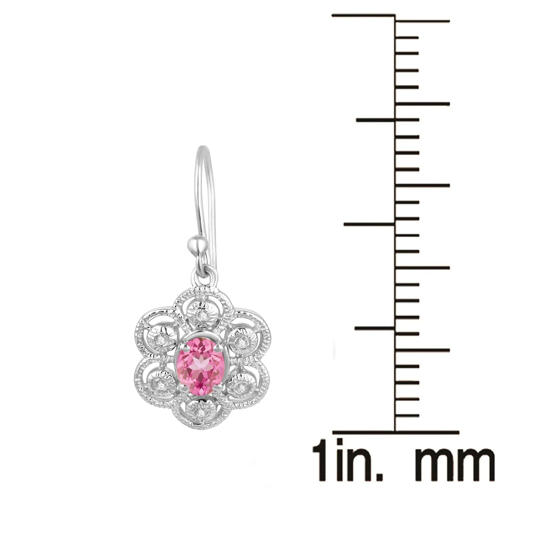 Sterling Silver with Pink Topaz and White Topaz Dangle Earrings sold by Zulily product image thumbnail 3