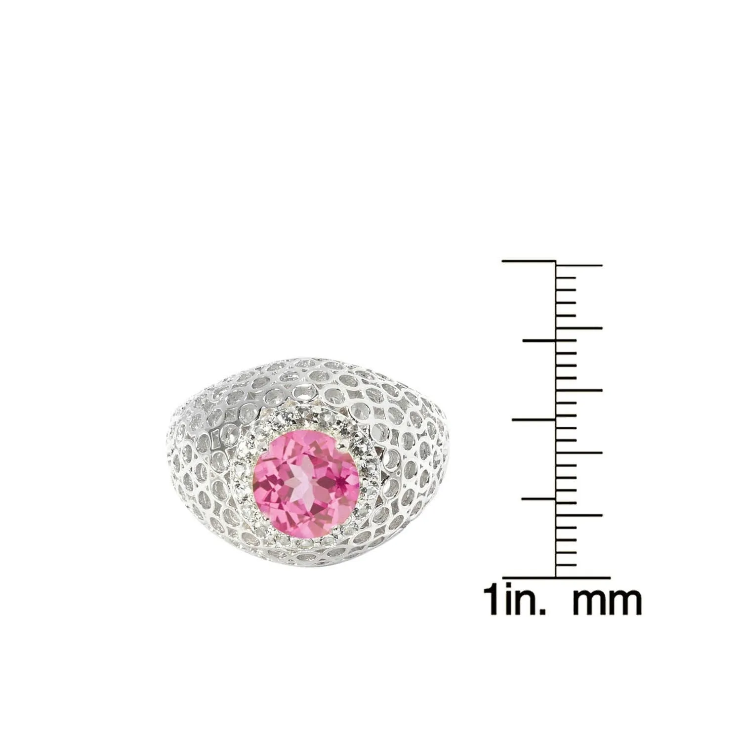 Sterling Silver with Pink Topaz and White Topaz Dome Ring sold by Zulily product image thumbnail 4