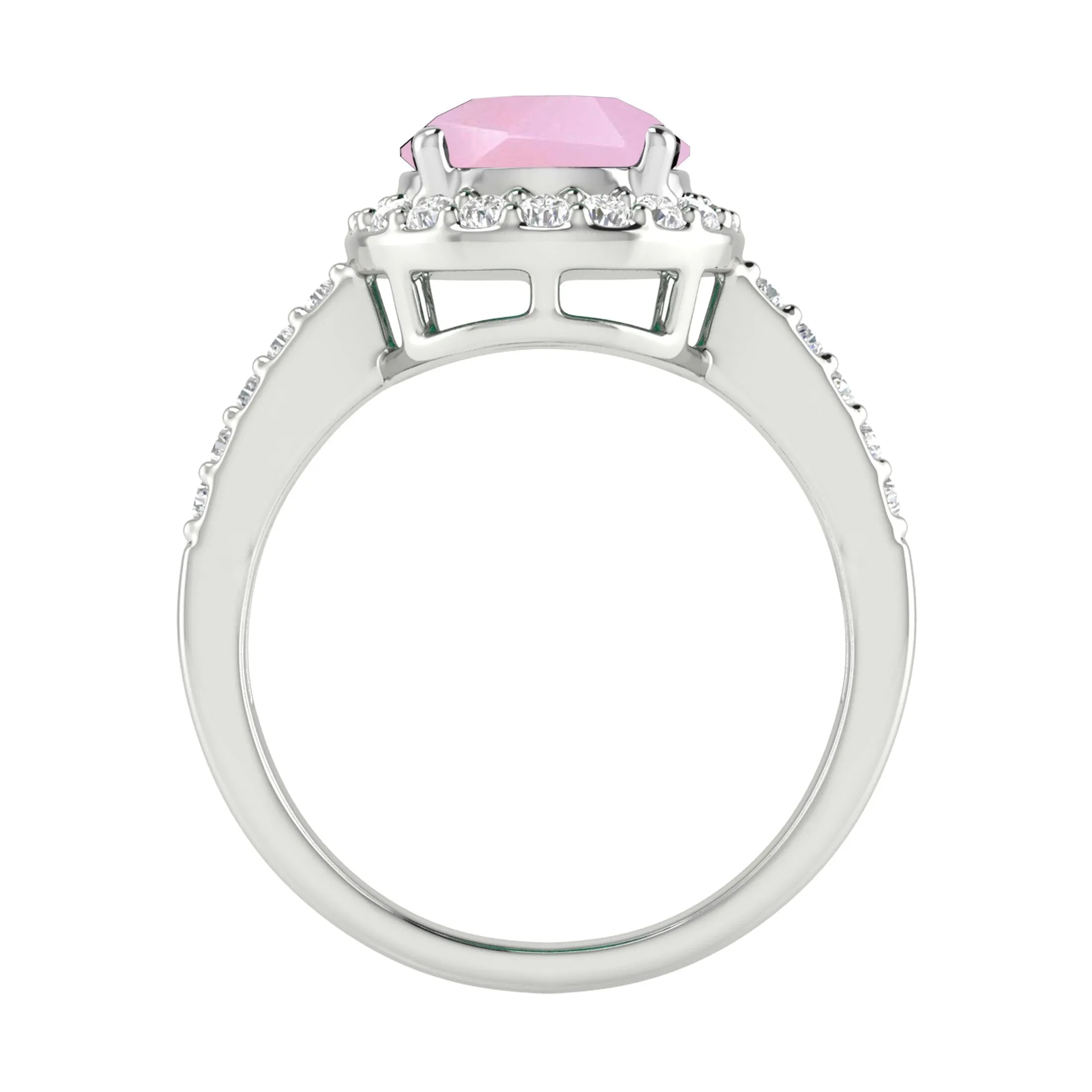 V3 Jewelry 925 Sterling Silver with Natural Pink Opal and White Topaz Halo Ring for Women sold by Zulily product image thumbnail 3