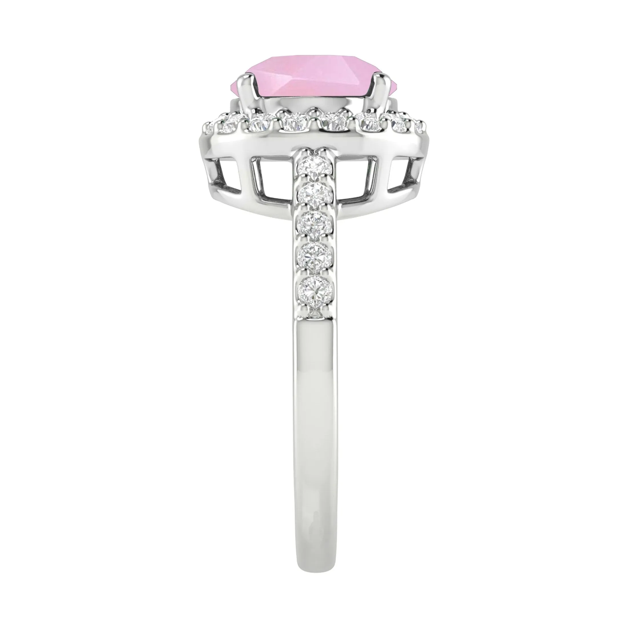 V3 Jewelry 925 Sterling Silver with Natural Pink Opal and White Topaz Halo Ring for Women sold by Zulily product image thumbnail 4