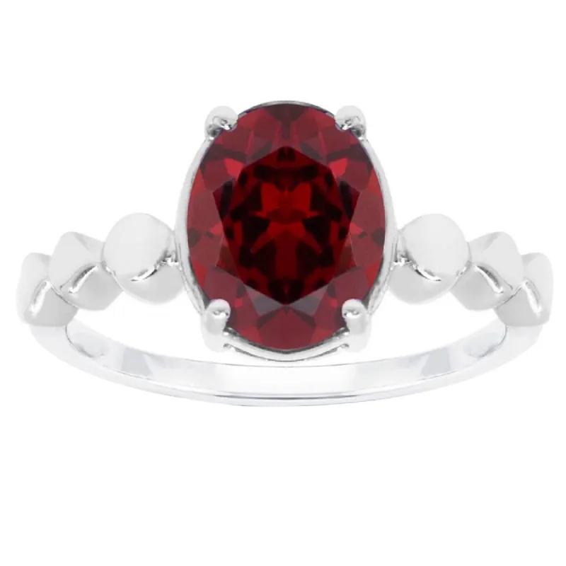 Sterling Silver with Natural Garnet Solitaire Ring sold by Zulily