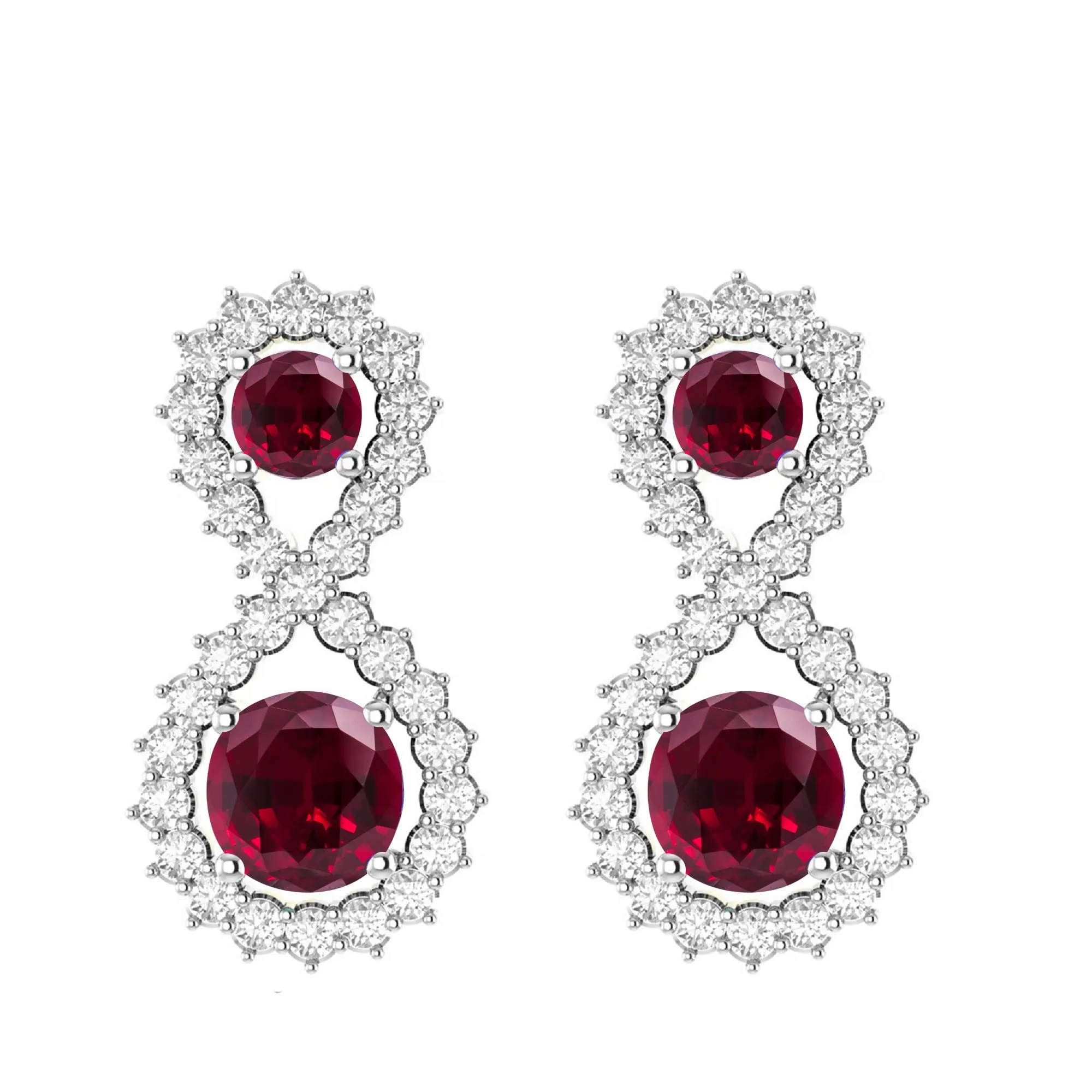 Sterling Silver with Ruby and White Topaz Drop Earring sold by Zulily