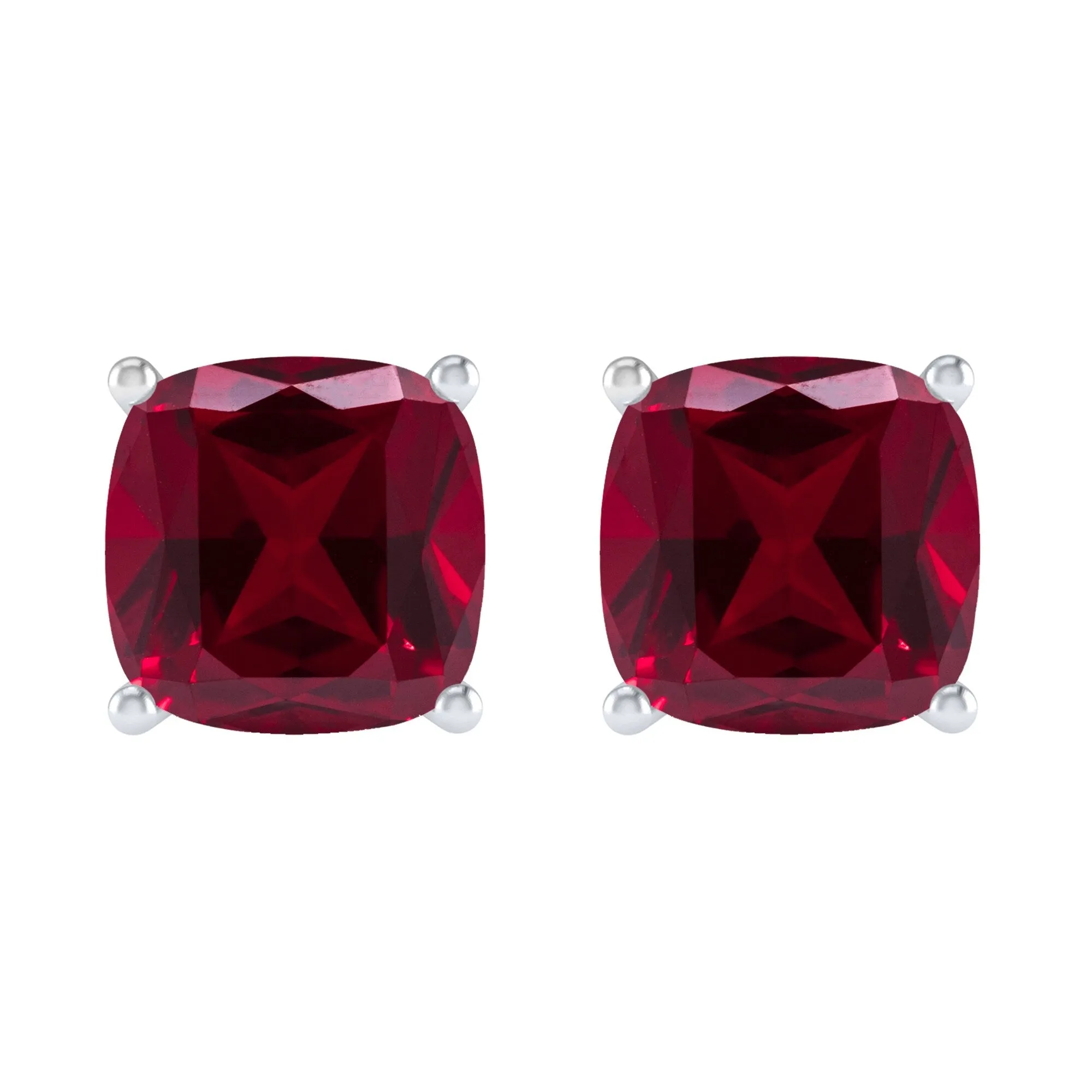 Sterling Silver with Ruby Stud Earrings sold by Zulily