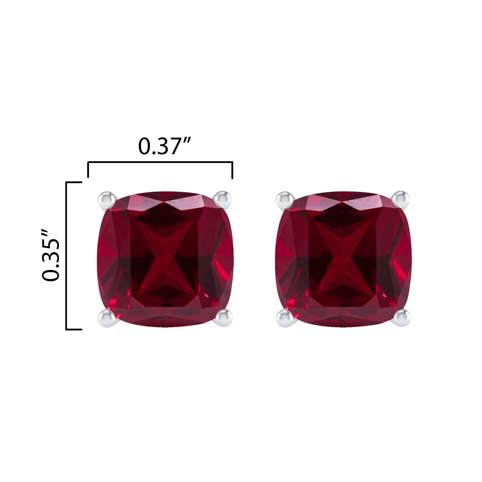Sterling Silver with Ruby Stud Earrings sold by Zulily product image thumbnail 3
