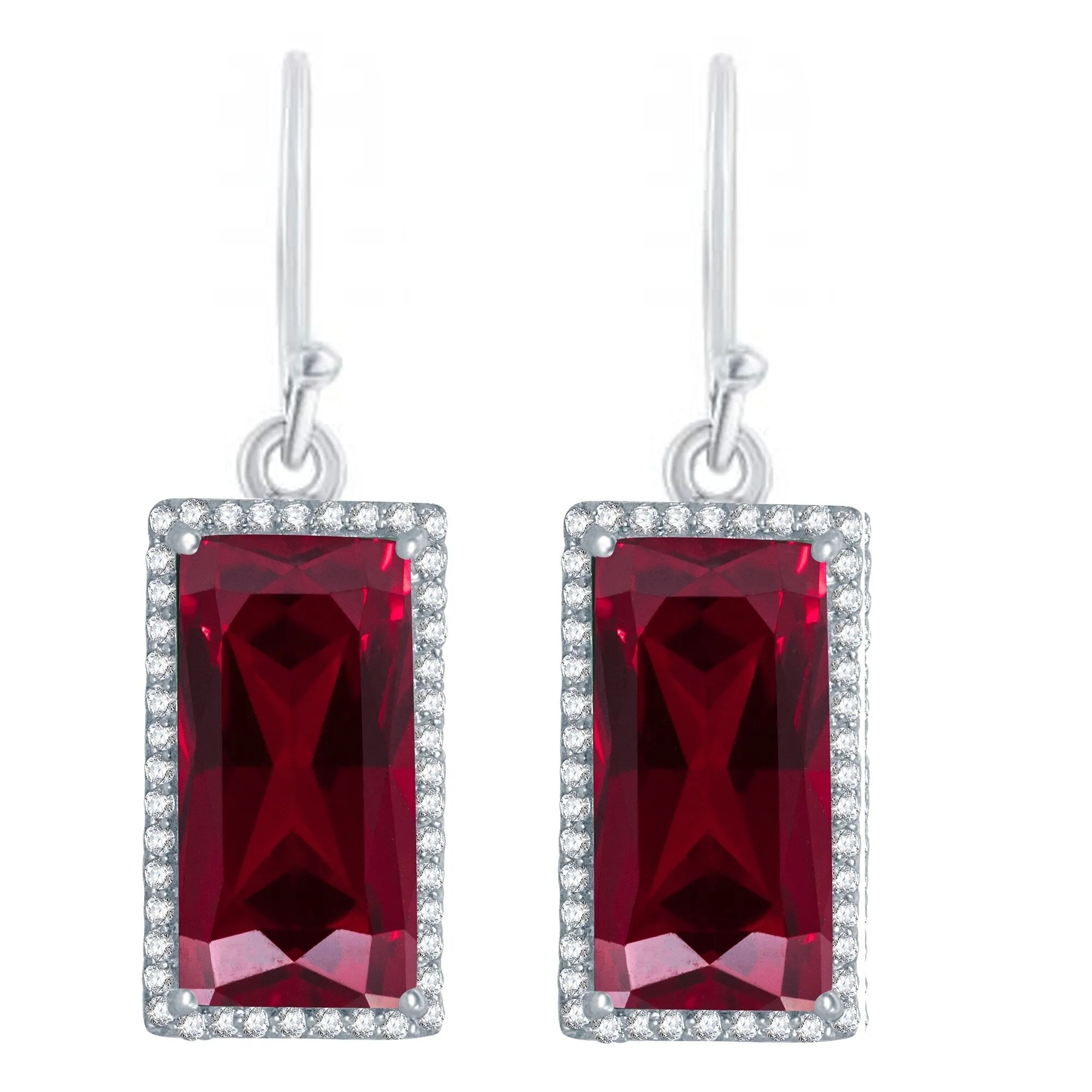 Sterling Silver with Ruby and Natural White Topaz Drop Earring sold by Zulily